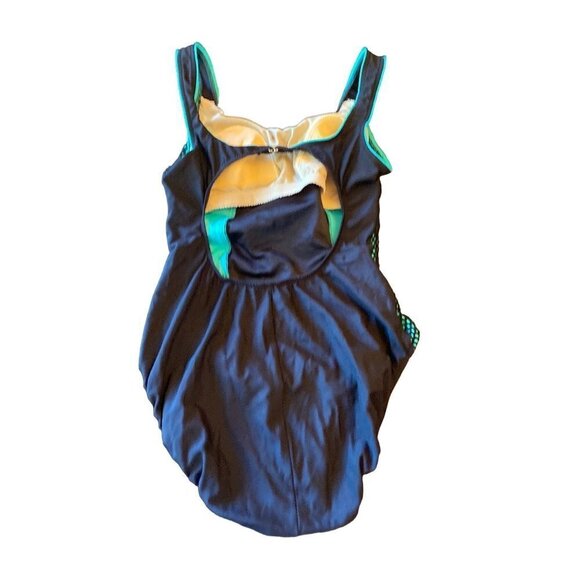 Gabar Swimsuit Black Treen Mesh One Piece Tank Size 8 - Picture 4 of 5